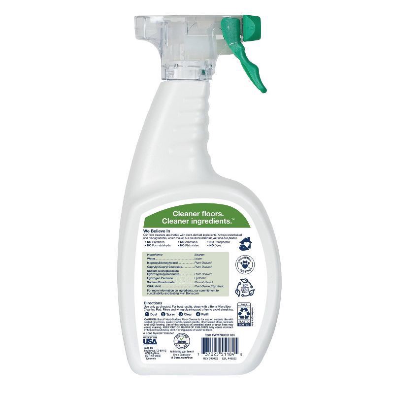 slide 7 of 10, Bona Cleaning Products Multi-Surface Cleaner Spray + Mop All Purpose Floor Cleaner Unscented, 32 oz