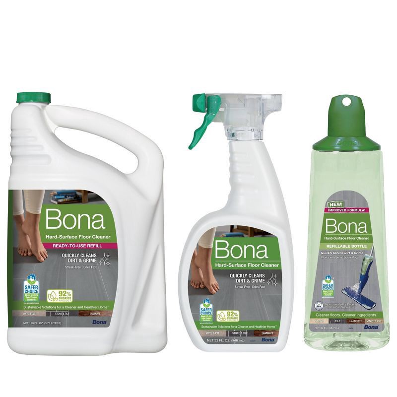 slide 10 of 10, Bona Cleaning Products Multi-Surface Cleaner Spray + Mop All Purpose Floor Cleaner Unscented, 32 oz