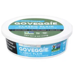 GO VEGGIE Classic Plain Cream Cheese Alternative 8 oz