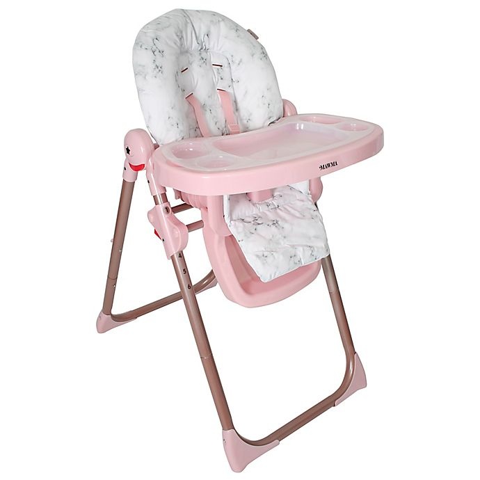 slide 1 of 8, Your Babiie MAWMA by Snooki Fitzrovia High Chair - Rose Gold Marble, 1 ct