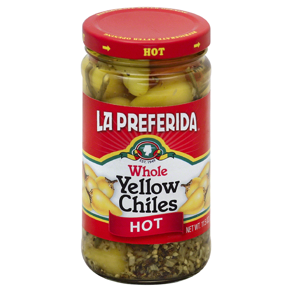 slide 1 of 1, La Preferida Hot Whole Yellow Chiles, 11.5 oz