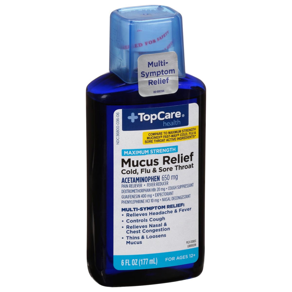 slide 9 of 9, TopCare Health Maximum Strength Mixed Berry Flavored Mucus Relief 6 fl oz, 6 fl oz