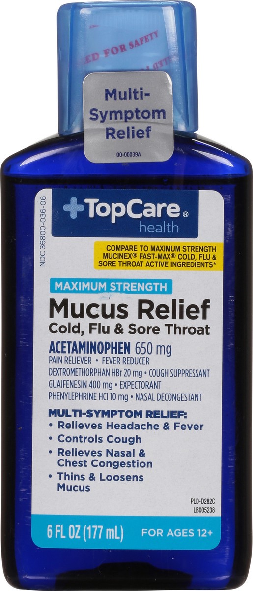 slide 4 of 9, TopCare Health Maximum Strength Mixed Berry Flavored Mucus Relief 6 fl oz, 6 fl oz