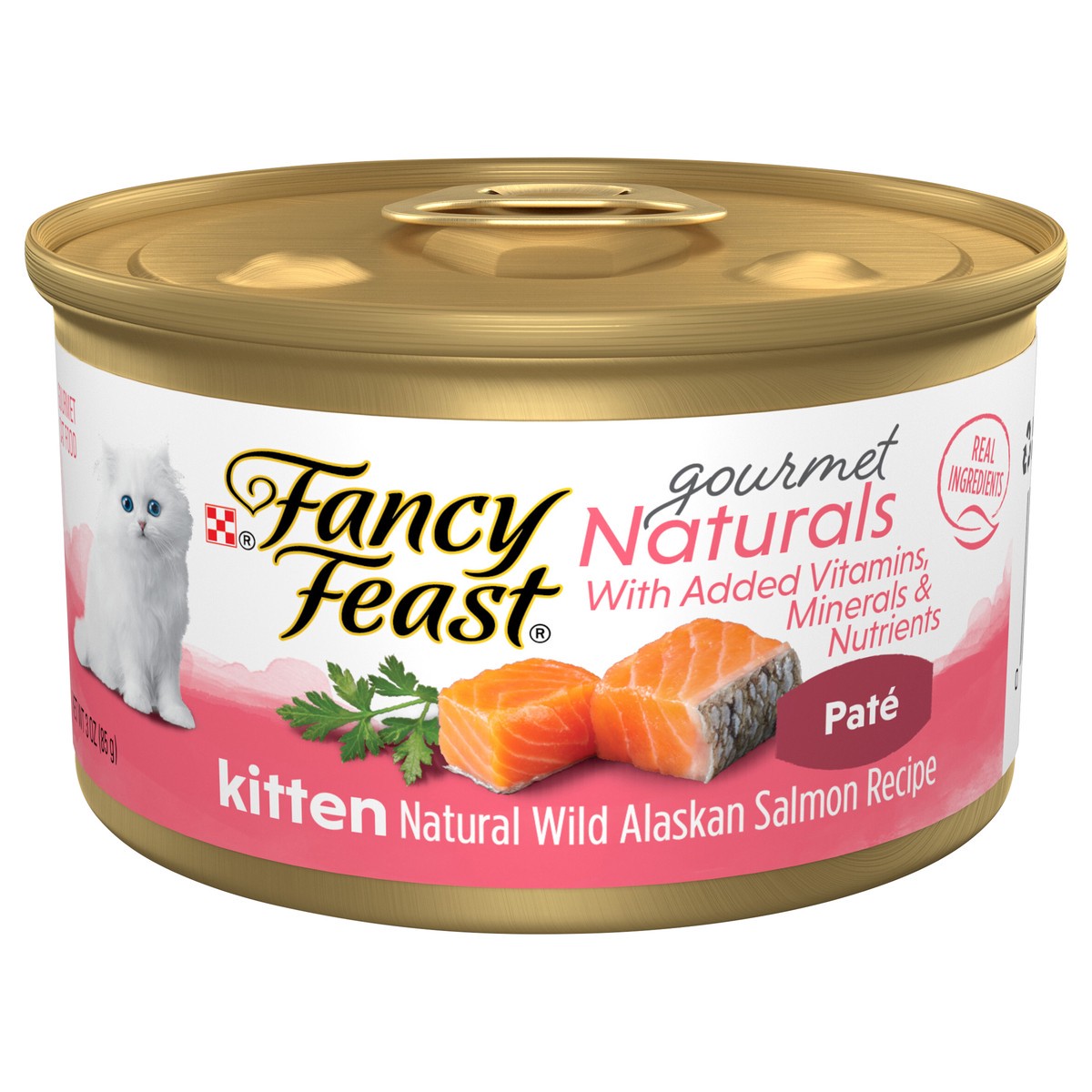 slide 1 of 6, Fancy Feast Purina Fancy Feast Gourmet Naturals Salmon Cat Food, 3 oz