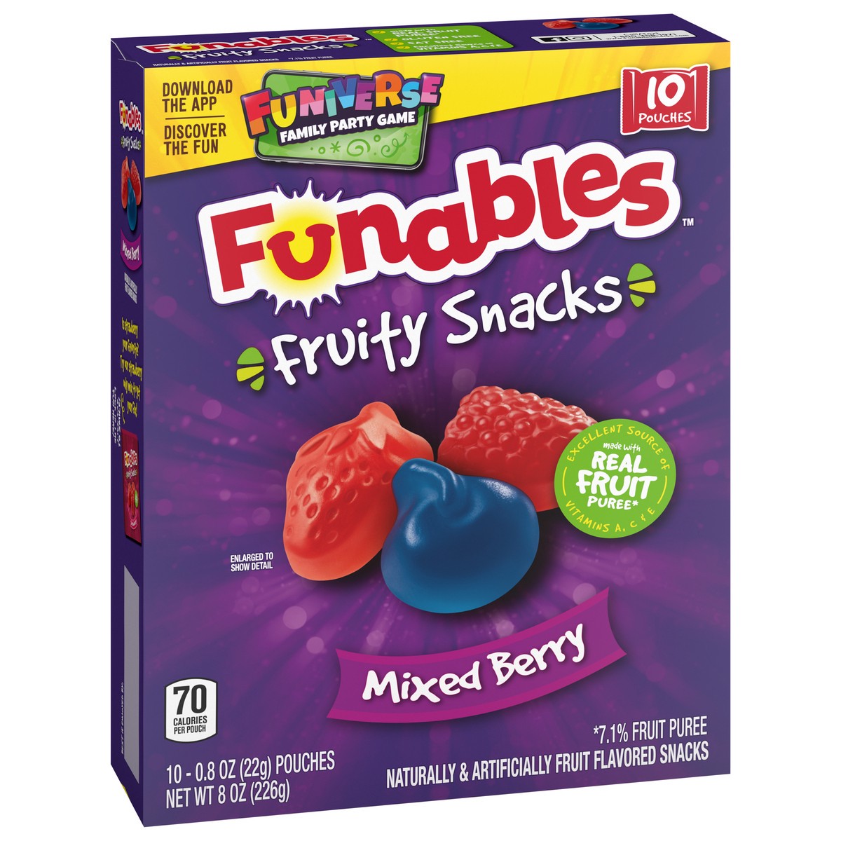 slide 4 of 9, Funables Mixed Berry Fruity Snacks 10 - 0.8 oz Pouches, 10 ct