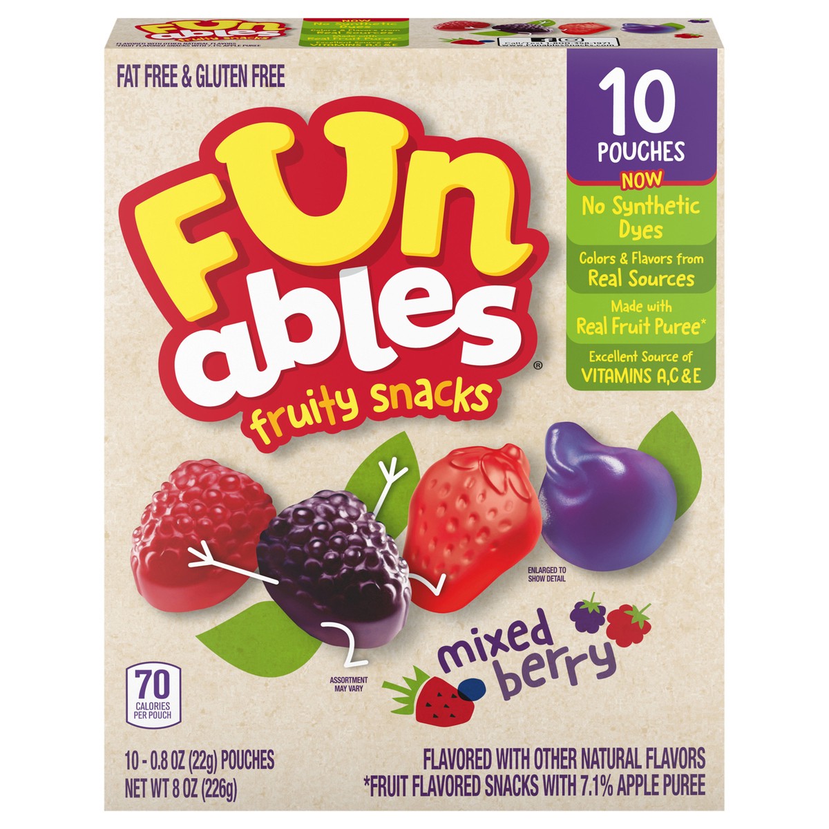 slide 1 of 9, Funables Mixed Berry Fruity Snacks 10 - 0.8 oz Pouches, 10 ct
