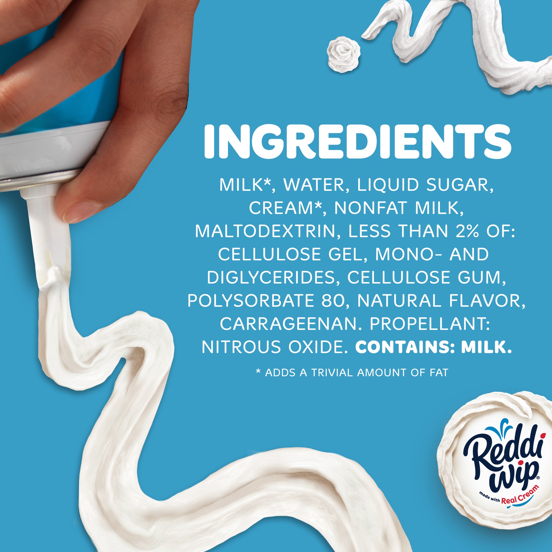 slide 5 of 5, Reddi-wip Fat Free Whipped Topping, Keto Friendly, Gluten Free, 13 oz., 13 oz