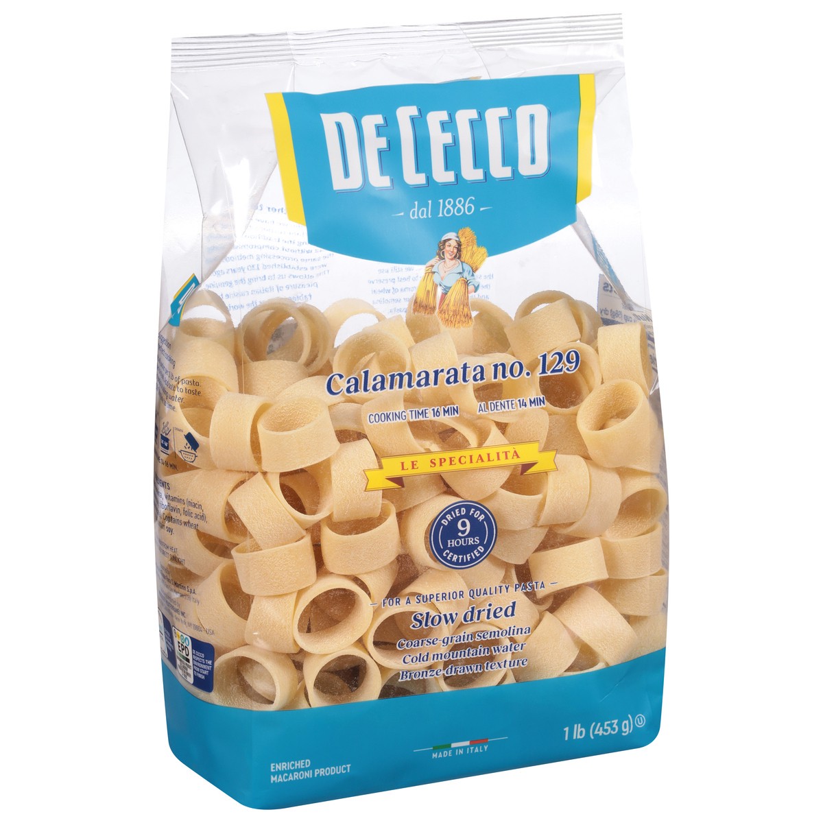 slide 4 of 14, De Cecco No. 129 Calamarata 1 lb, 1 lb