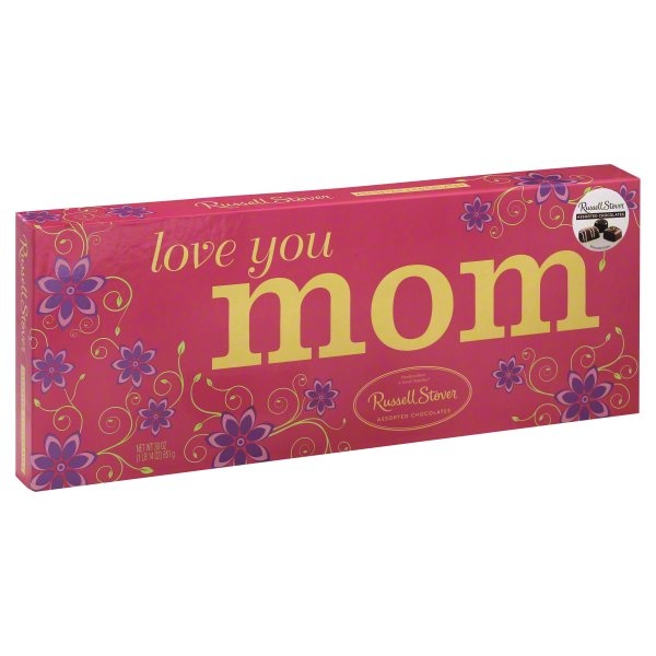 slide 1 of 4, Russell Stover Assorted Chocolates Love You Mom Box, 30 oz