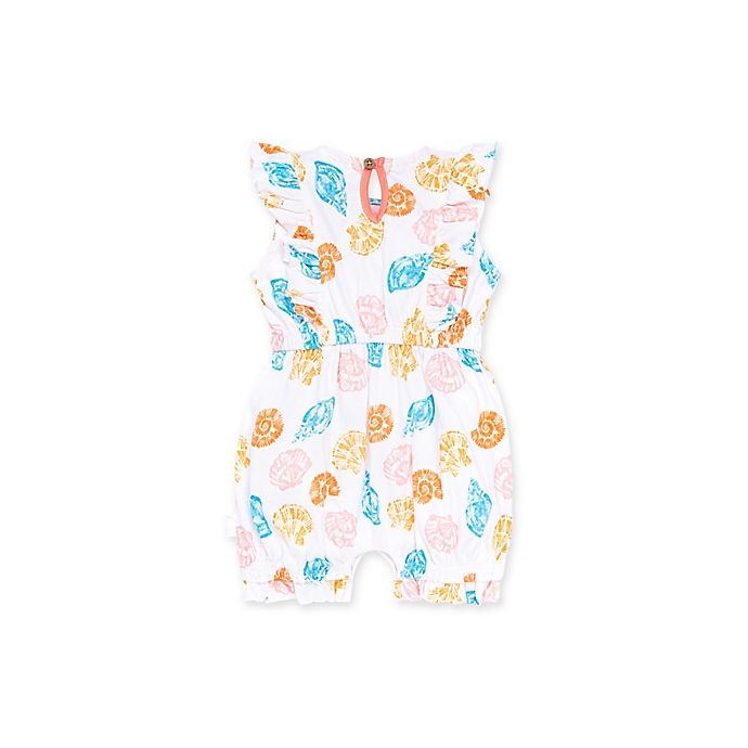 slide 2 of 2, Burt's Bees Baby Newborn Watercolor Seashells Bubble Romper - White, 1 ct