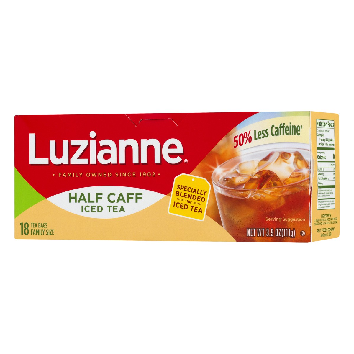 slide 7 of 9, Luzianne Half Caff Tea Family Size 18 Tea Bags, 18 ct