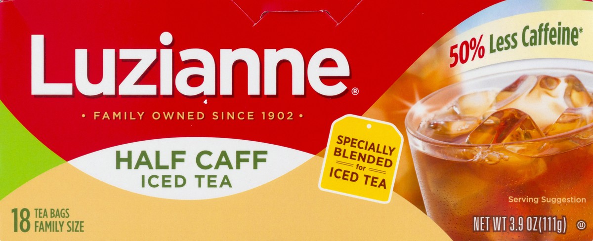 slide 6 of 9, Luzianne Half Caff Tea Family Size 18 Tea Bags, 18 ct