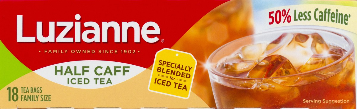 slide 5 of 9, Luzianne Half Caff Tea Family Size 18 Tea Bags, 18 ct