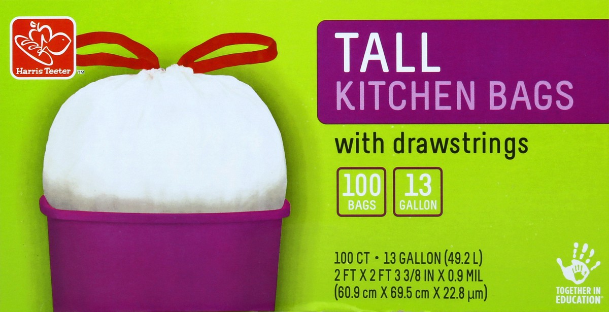 slide 2 of 5, Harris Teeter Draw Tall Kitchen Bag, 100 ct