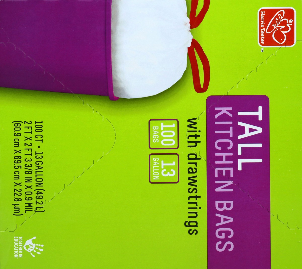 slide 4 of 5, Harris Teeter Draw Tall Kitchen Bag, 100 ct