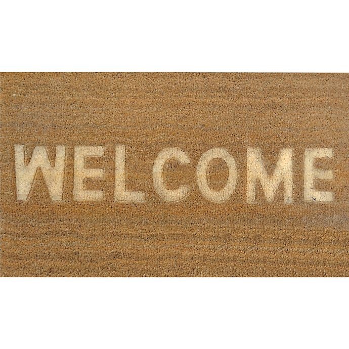 slide 1 of 1, Home Dynamix Embossed Coir Welcome'' Door Mat - Natural'', 18 in x 30 in