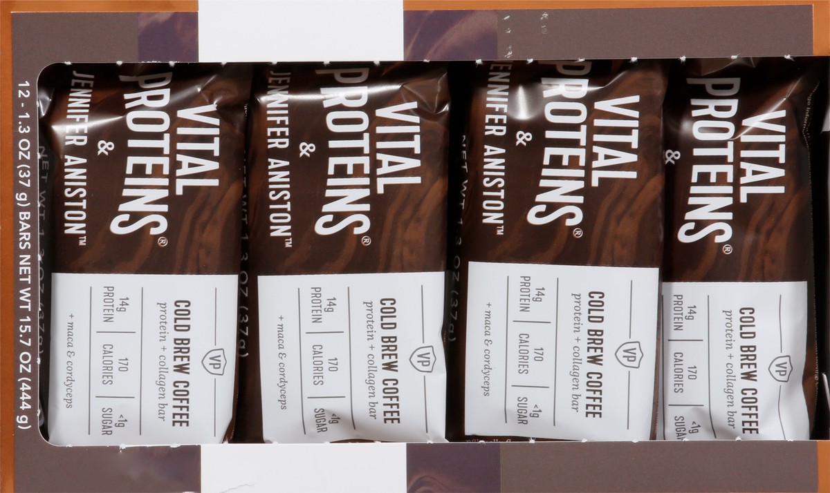 slide 5 of 9, Vital Proteins & Jennifer Aniston Cold Brew Coffee Protein + Collagen Bar Bars - 12 ct, 12 ct