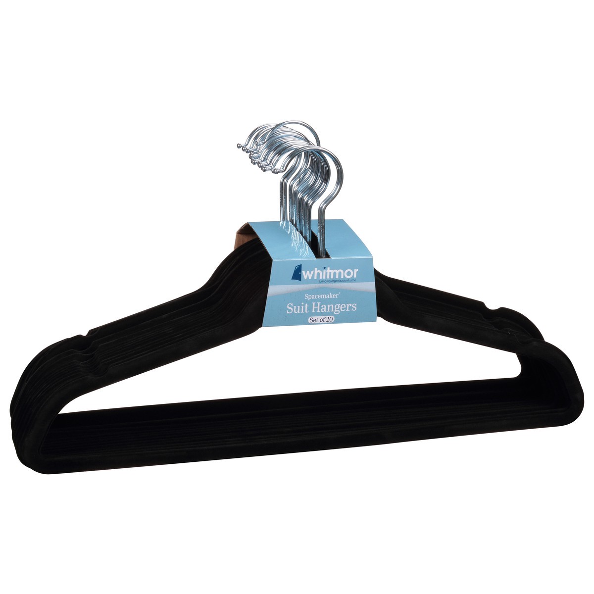 slide 12 of 12, Whitmor Spacemaker Suit Hangers S/20-Black, 20 ct