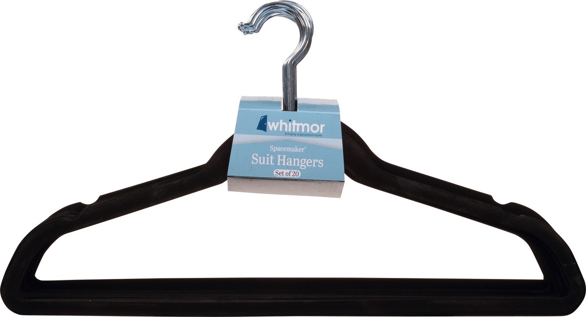 slide 2 of 12, Whitmor Spacemaker Suit Hangers S/20-Black, 20 ct