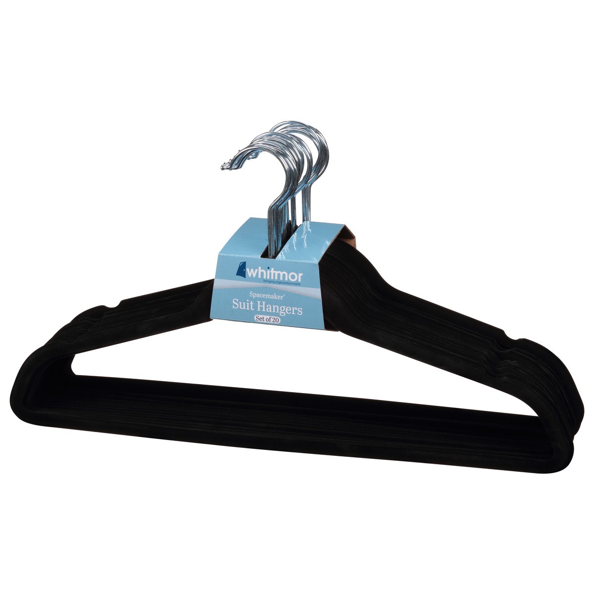 slide 11 of 12, Whitmor Spacemaker Suit Hangers S/20-Black, 20 ct
