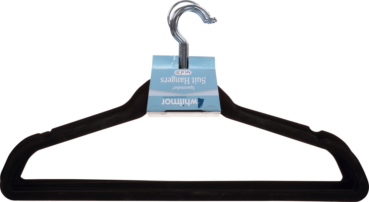 slide 5 of 12, Whitmor Spacemaker Suit Hangers S/20-Black, 20 ct