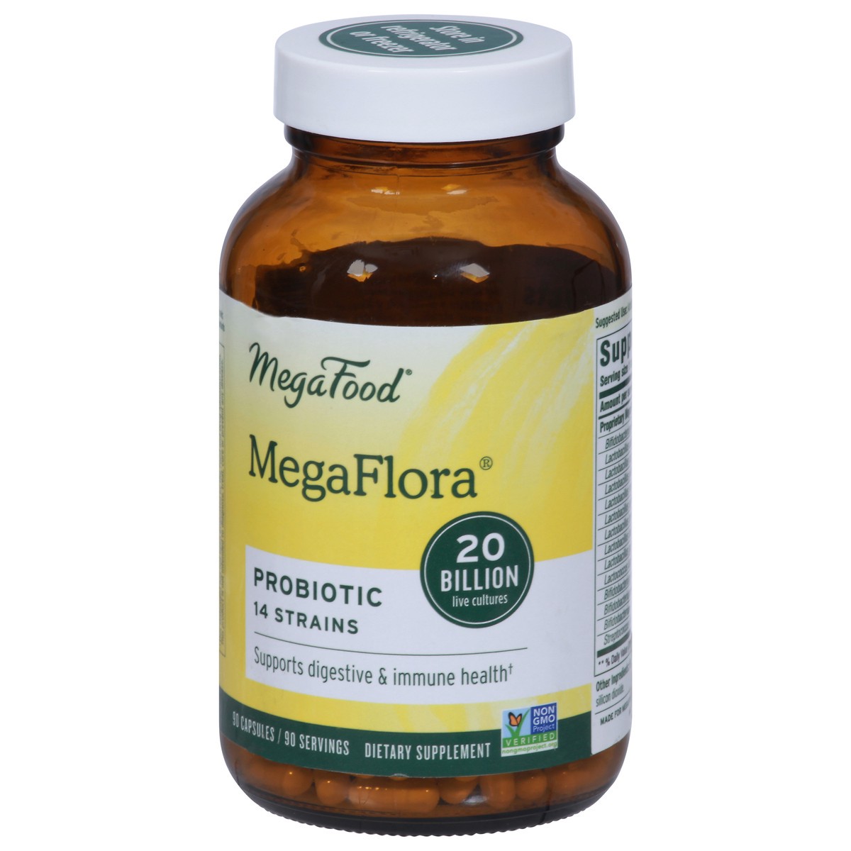 slide 2 of 10, MegaFood MegaFlora Probiotic 90 Capsules, 90 ct