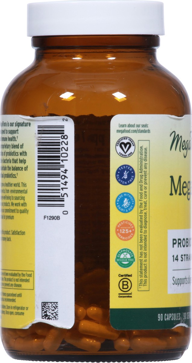 slide 8 of 10, MegaFood MegaFlora Probiotic 90 Capsules, 90 ct