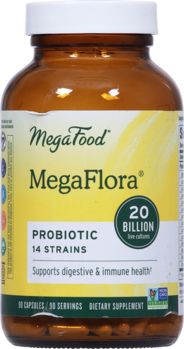 slide 5 of 10, MegaFood MegaFlora Probiotic 90 Capsules, 90 ct