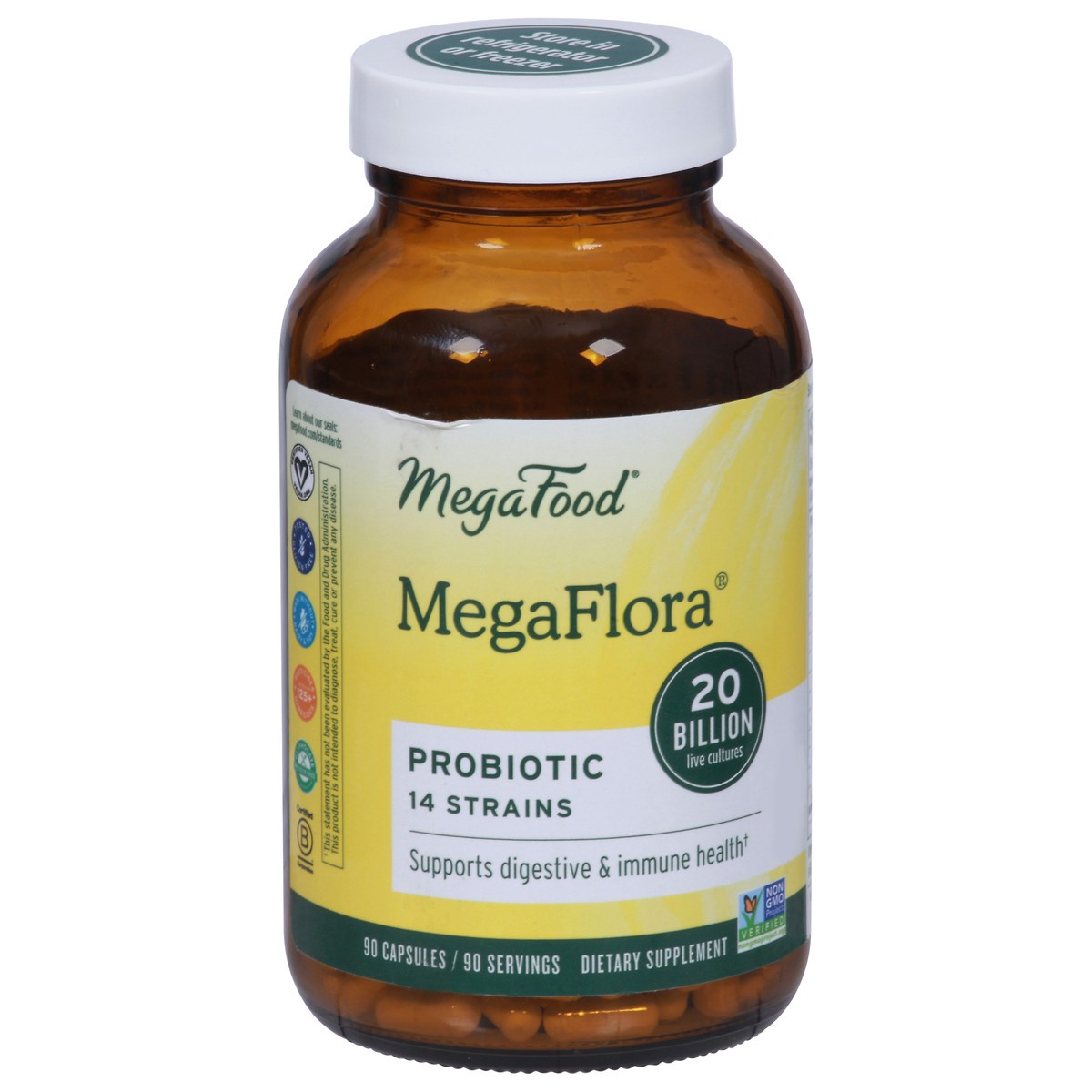 slide 1 of 10, MegaFood MegaFlora Probiotic 90 Capsules, 90 ct