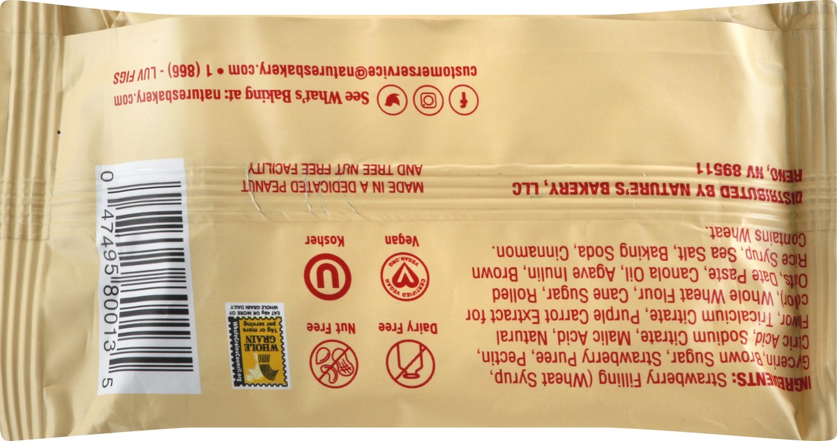 slide 3 of 9, Nature's Bakery Strawberry Oatmeal Crumble Bar, Breakfast Bar, 1 Each, 1.41 oz