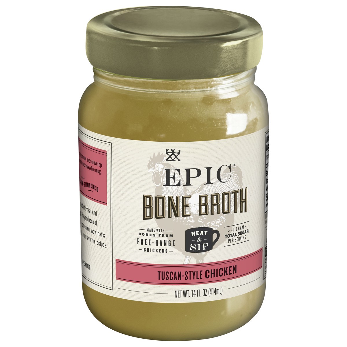 slide 7 of 11, EPIC Tuscan Chicken Bone Broth, Keto Consumer Friendly, 14 oz jar,