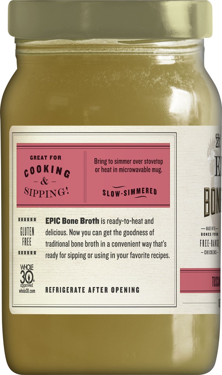 slide 8 of 11, EPIC Tuscan Chicken Bone Broth, Keto Consumer Friendly, 14 oz jar,
