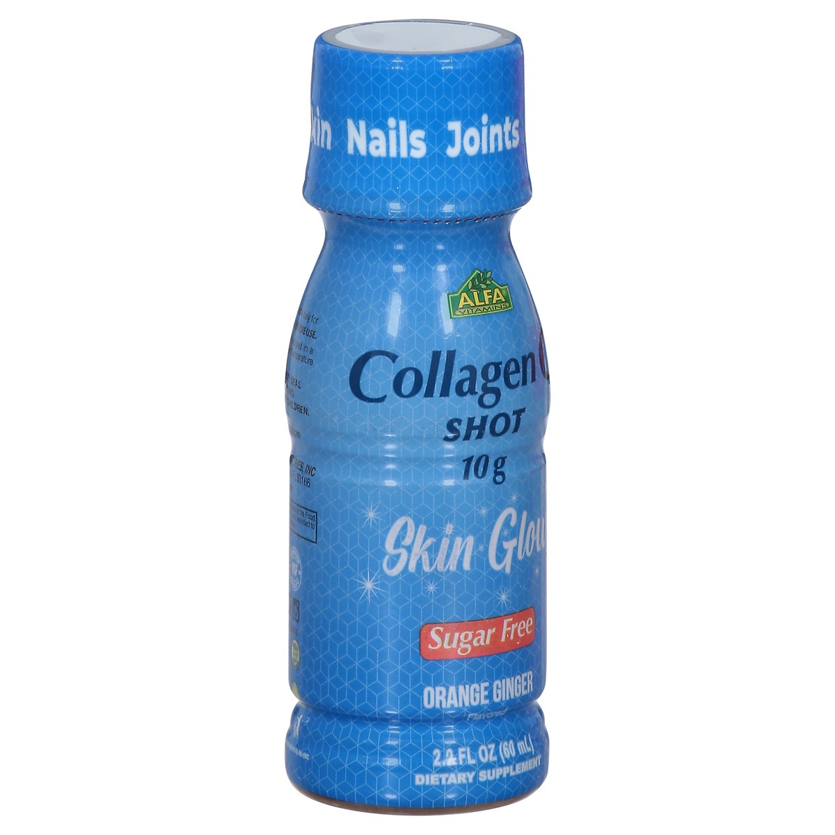 slide 5 of 9, Alfa Vitamins Sugar Free Shot Skin Glow Orange Ginger Collagen C 2.0 fl oz, 2 fl oz