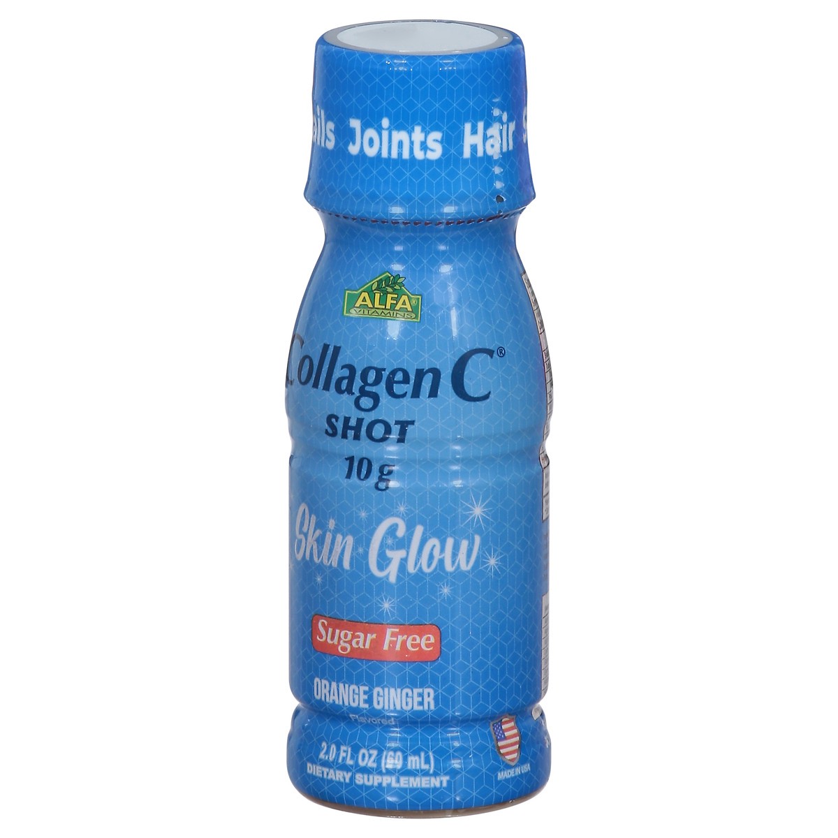 slide 7 of 9, Alfa Vitamins Sugar Free Shot Skin Glow Orange Ginger Collagen C 2.0 fl oz, 2 fl oz