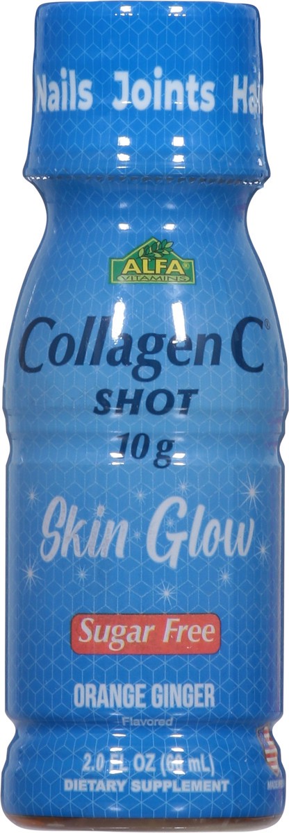 slide 2 of 9, Alfa Vitamins Sugar Free Shot Skin Glow Orange Ginger Collagen C 2.0 fl oz, 2 fl oz
