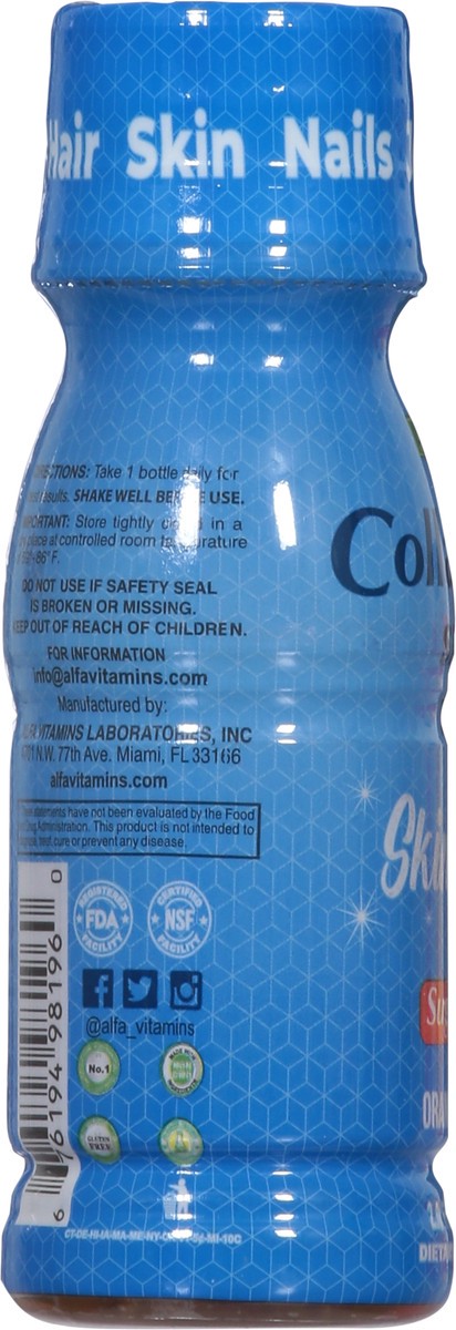 slide 3 of 9, Alfa Vitamins Sugar Free Shot Skin Glow Orange Ginger Collagen C 2.0 fl oz, 2 fl oz