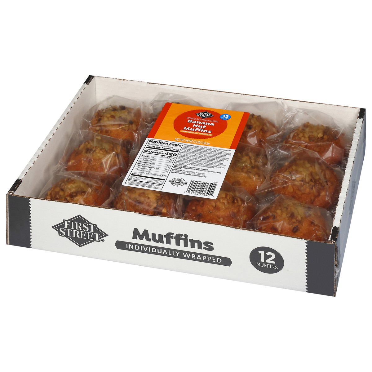 slide 6 of 14, First Street Iw Banana Nut Muffin, 48 oz