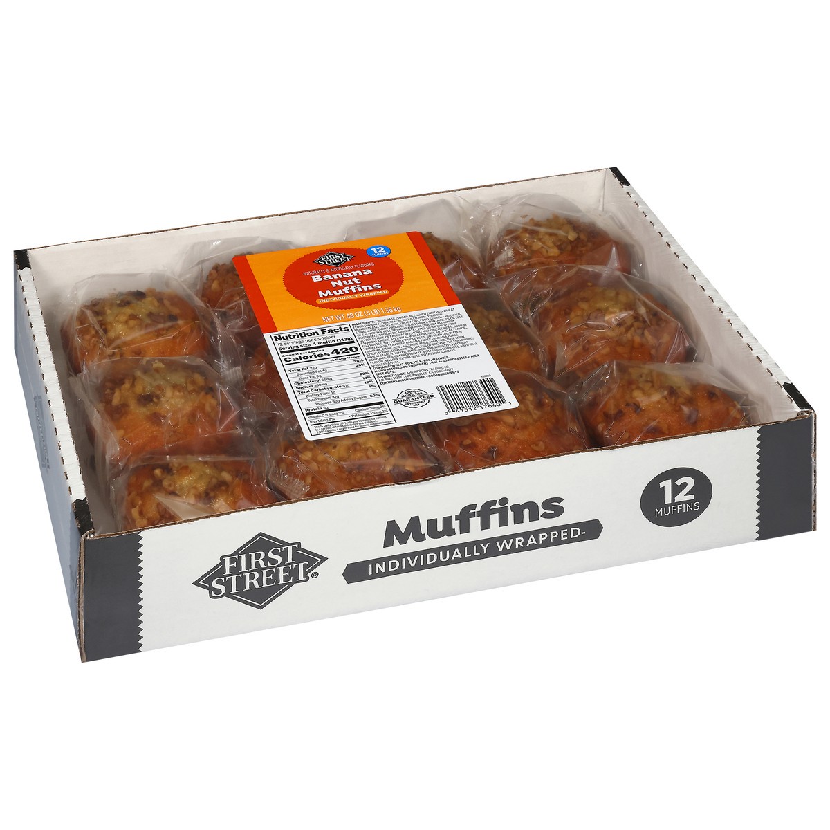 slide 14 of 14, First Street Iw Banana Nut Muffin, 48 oz