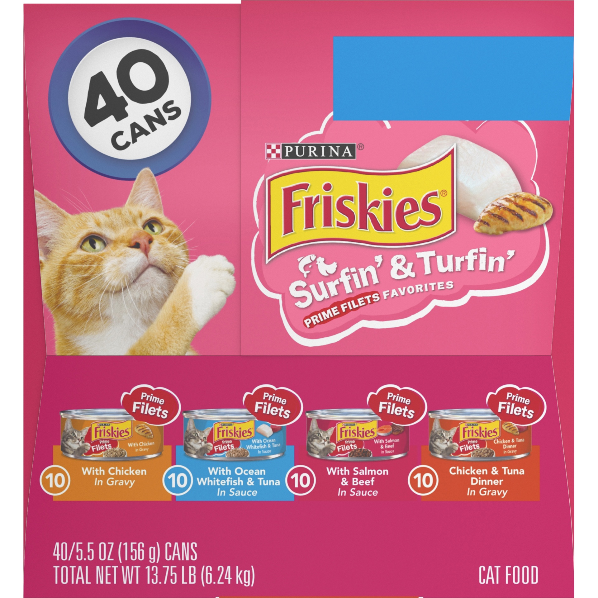 Purina Friskies Surfin' & Turfin' Favorites Wet Cat Food Variety Pack 5