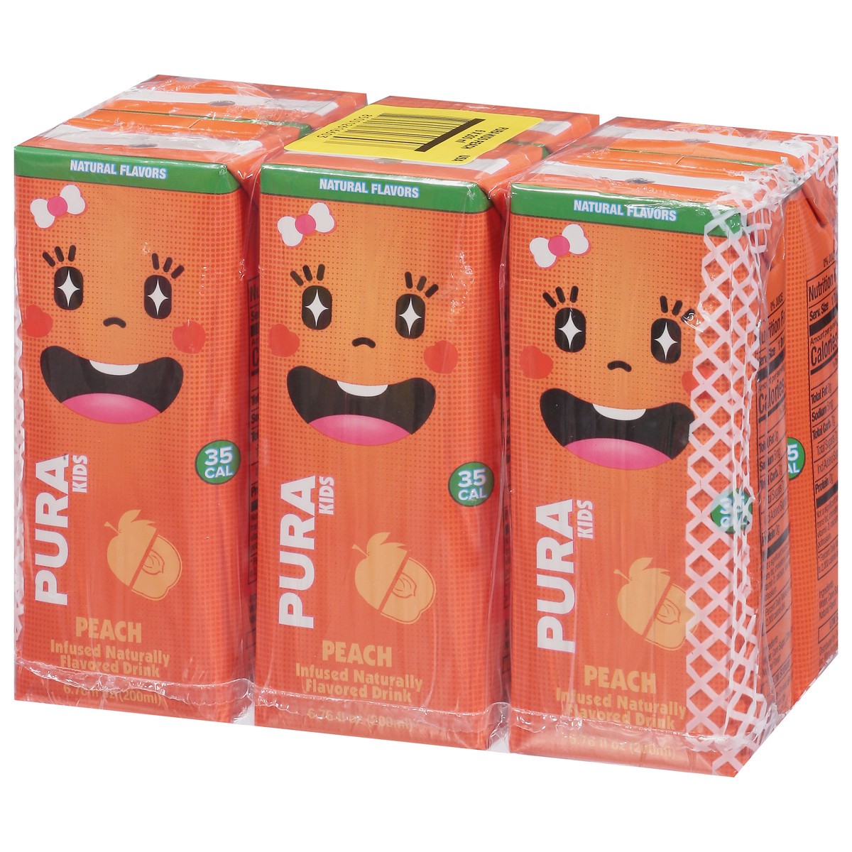 slide 3 of 4, Pura Kids Peach Flavored Drink 6 - 200 ml Packs, 6 ct