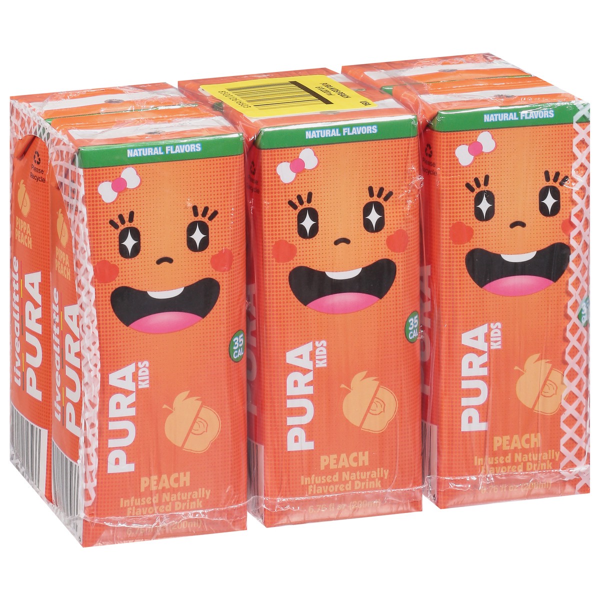 slide 2 of 4, Pura Kids Peach Flavored Drink 6 - 200 ml Packs, 6 ct