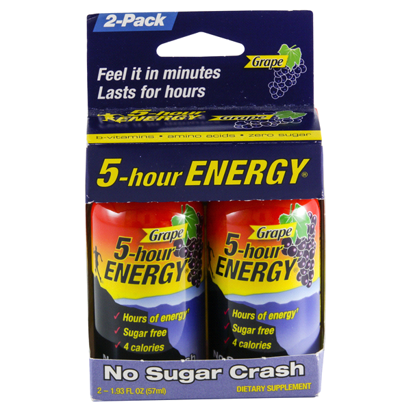 slide 1 of 2, 5-hour ENERGY Shot, Regular Strength, Grape, 2 ct