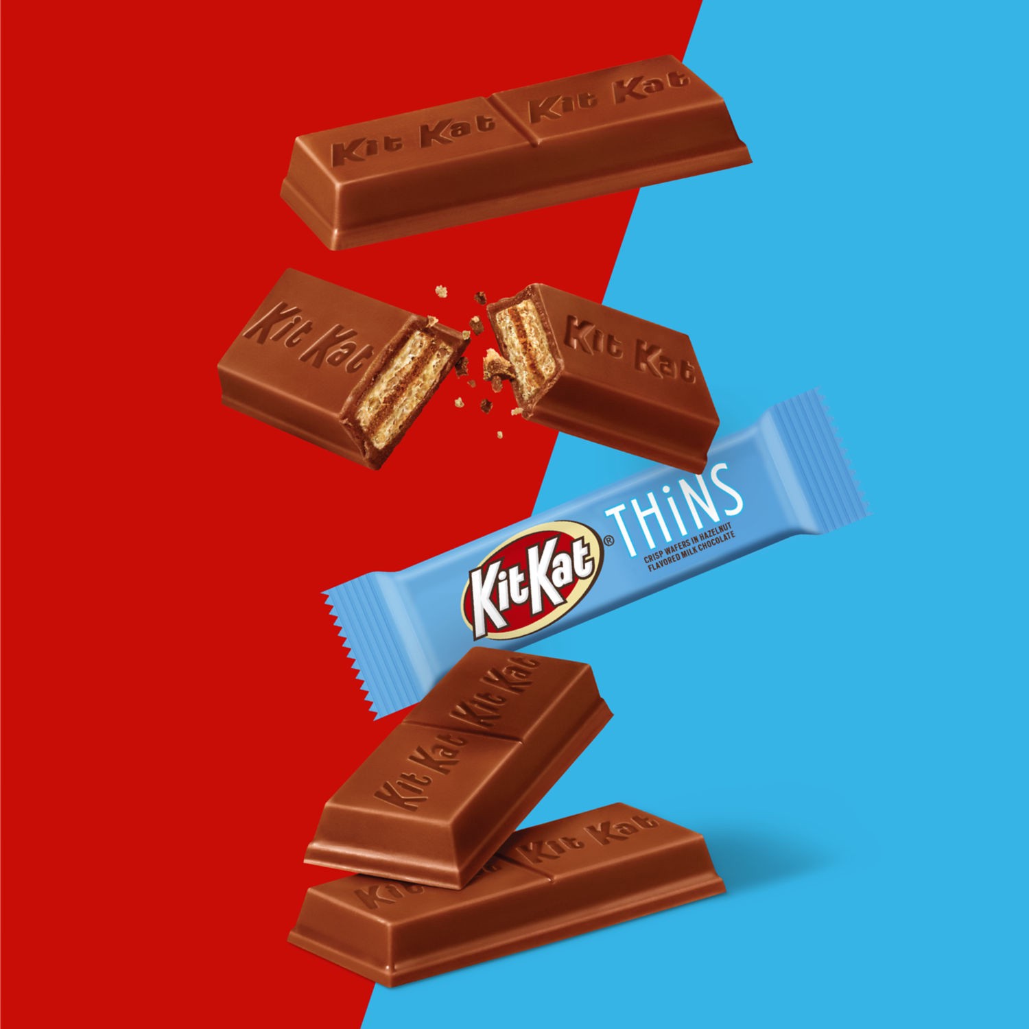 slide 6 of 8, KIT KAT THiNS Milk Chocolate Hazelnut Wafer Candy Share Pack, 7.2 oz, 7.2 oz