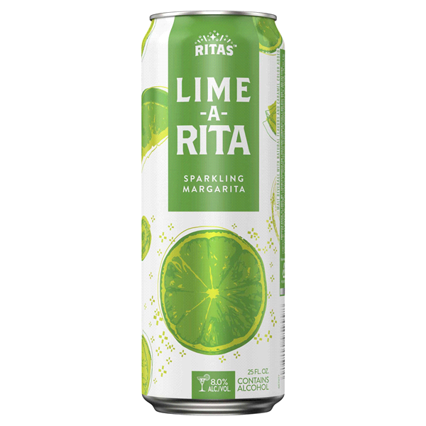 slide 9 of 25, RITAS Lime-A-Rita Sparkling Margarita, 25 FL OZ Can, 25 oz