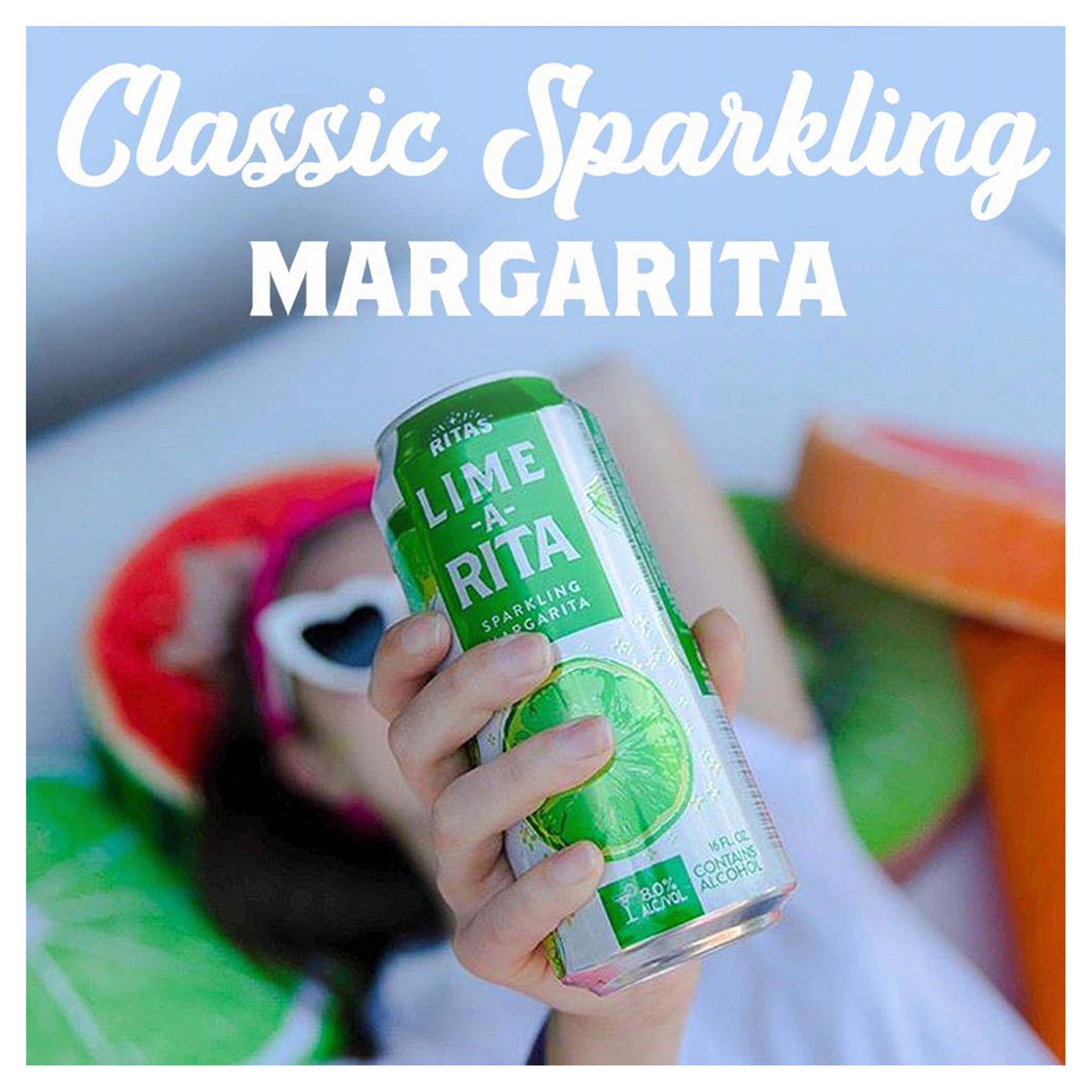 slide 11 of 25, RITAS Lime-A-Rita Sparkling Margarita, 25 FL OZ Can, 25 oz