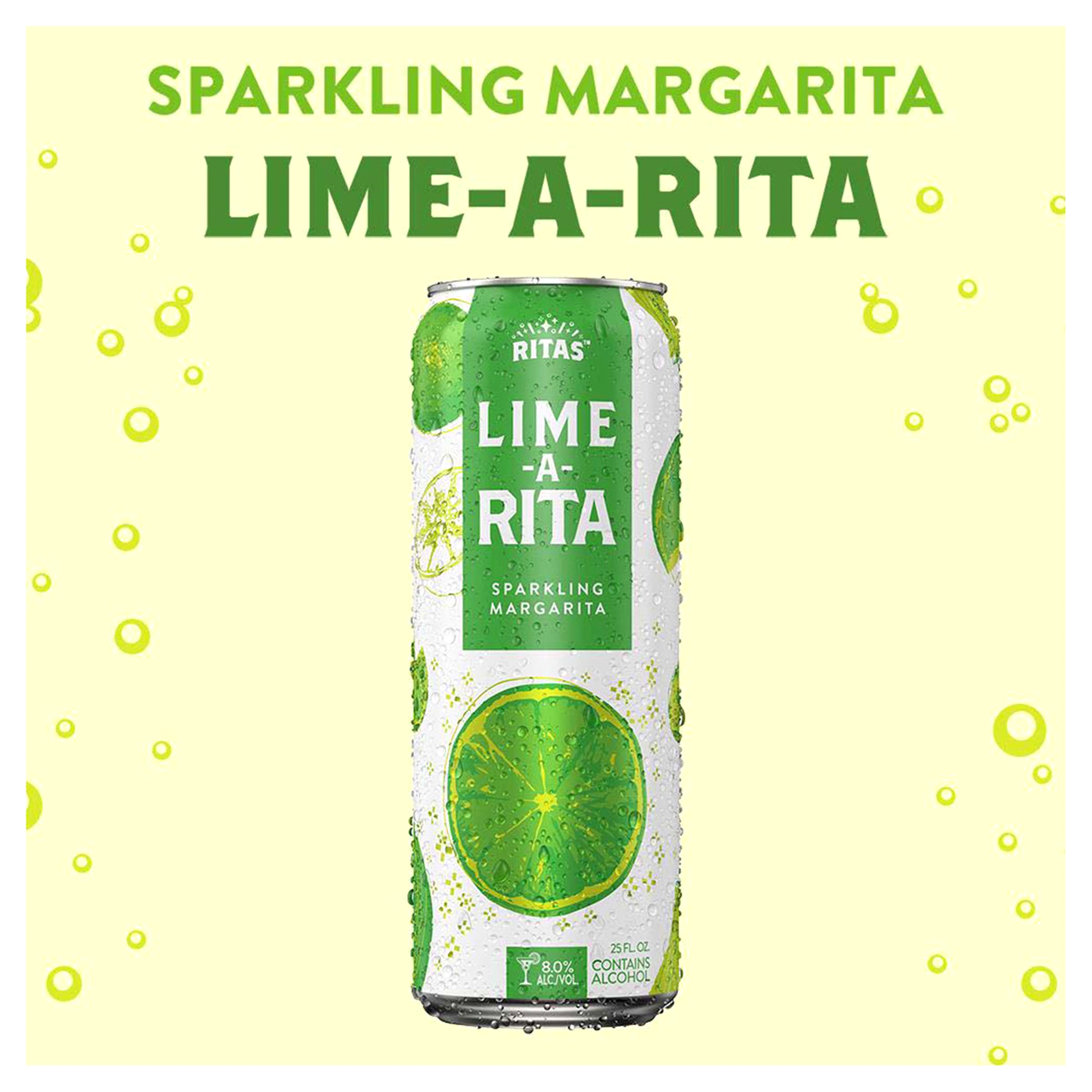 slide 17 of 25, RITAS Lime-A-Rita Sparkling Margarita, 25 FL OZ Can, 25 oz