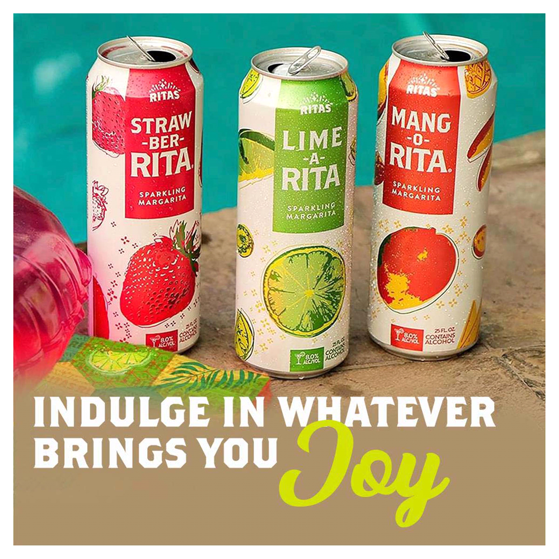 slide 18 of 25, RITAS Lime-A-Rita Sparkling Margarita, 25 FL OZ Can, 25 oz