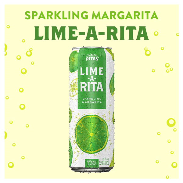 slide 15 of 25, RITAS Lime-A-Rita Sparkling Margarita, 25 FL OZ Can, 25 oz