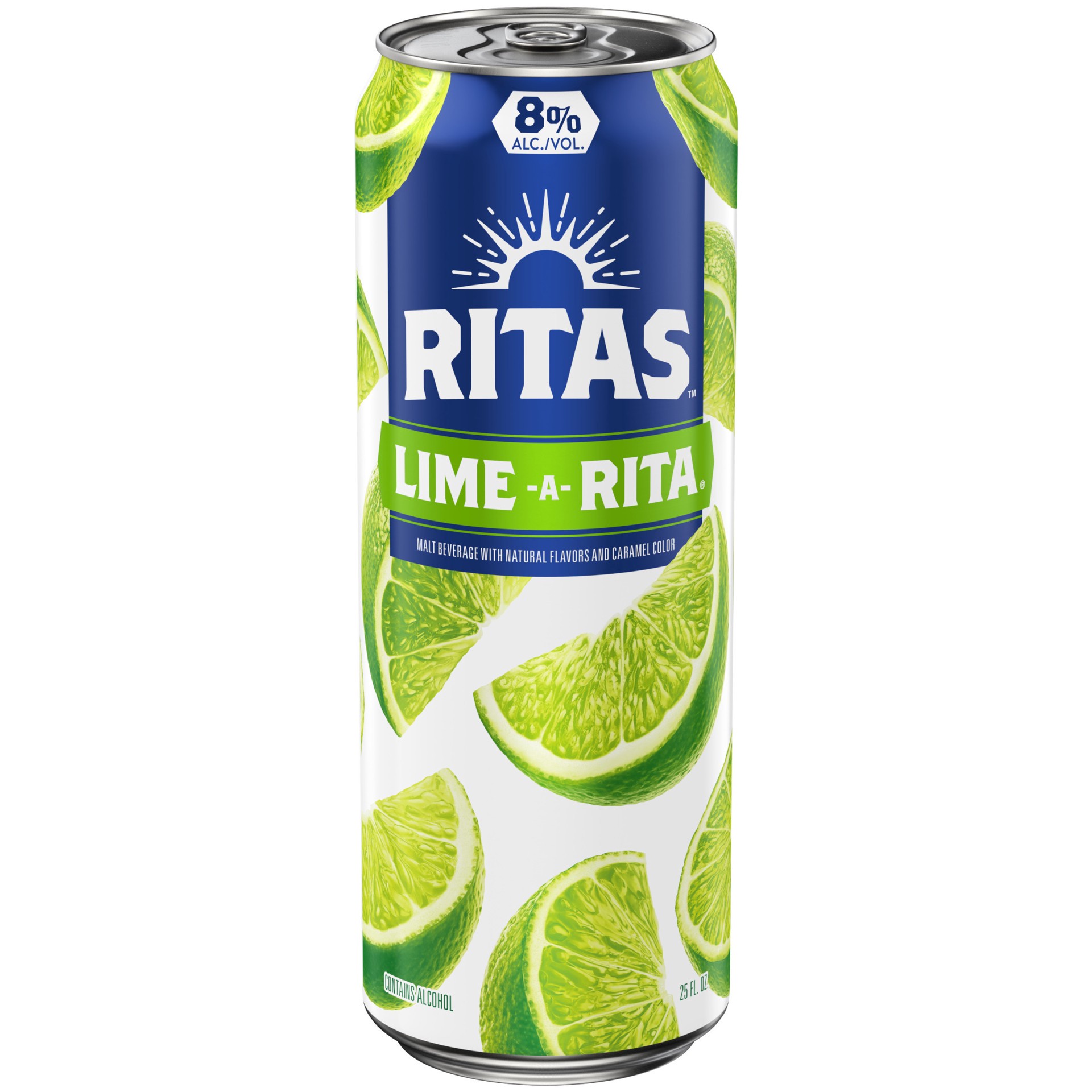 slide 1 of 25, RITAS Ritas Lime-A-Rita Sparkling Margarita, 25 FL OZ Can, 25 oz