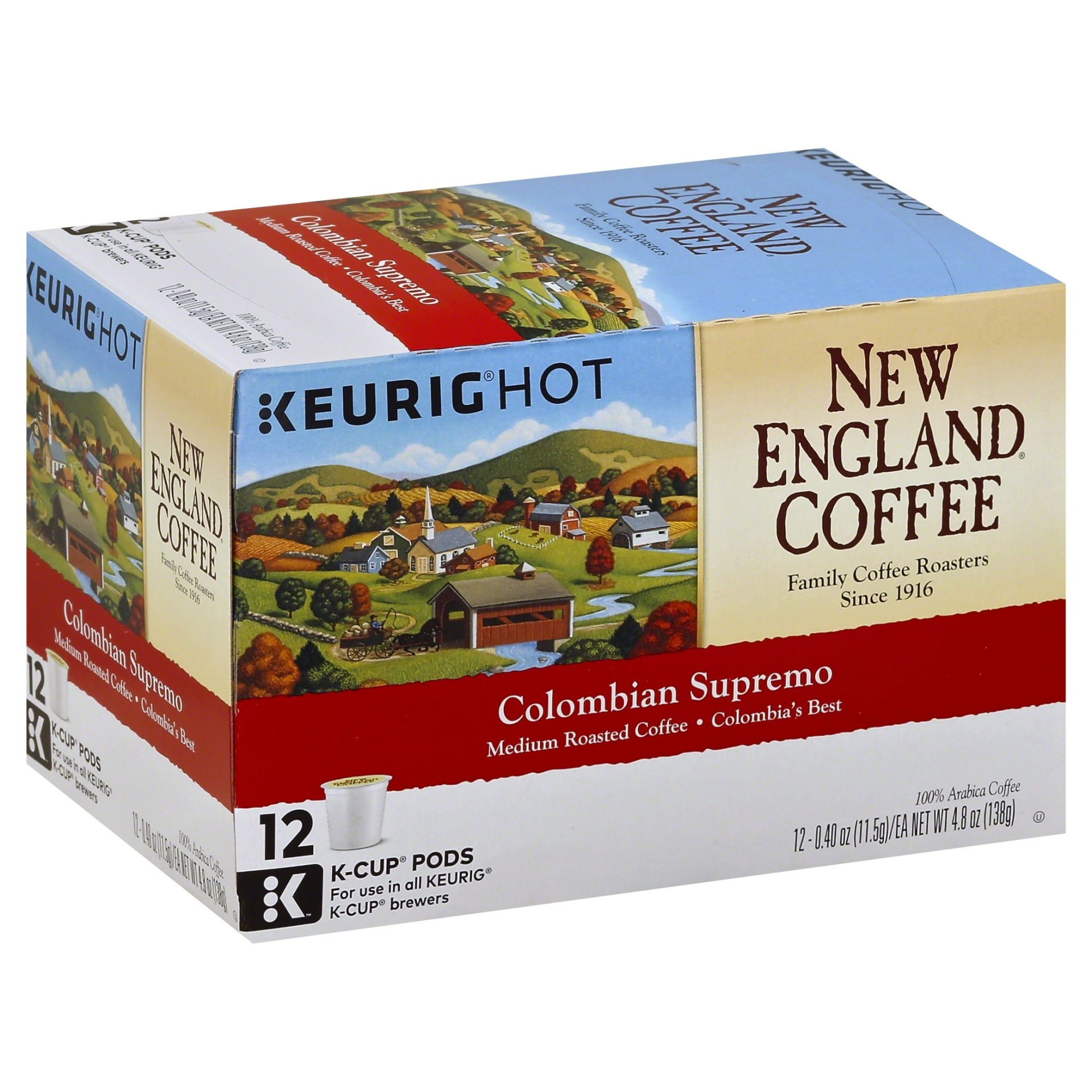 slide 1 of 7, New England Coffee New England Kcup Colombian, 12 ct